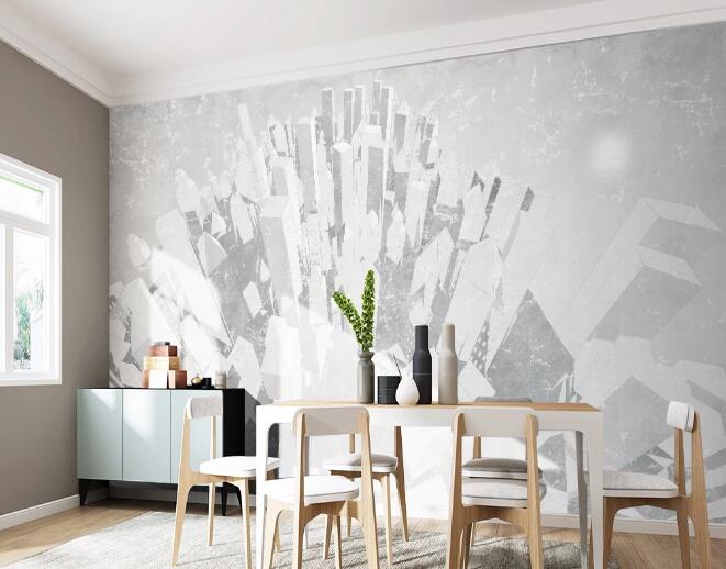 3D White Building WC1225 Wall Murals