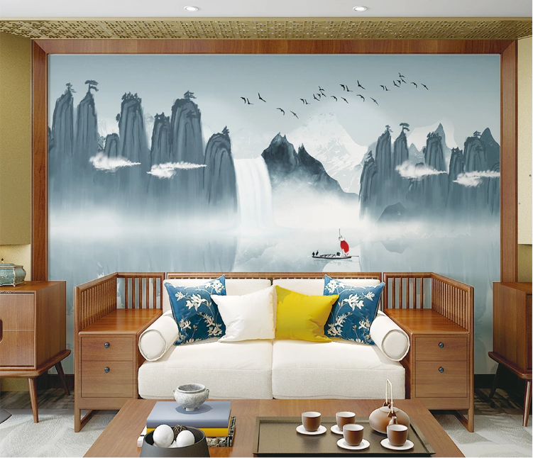 3D Fisherman Mountain WC1932 Wall Murals