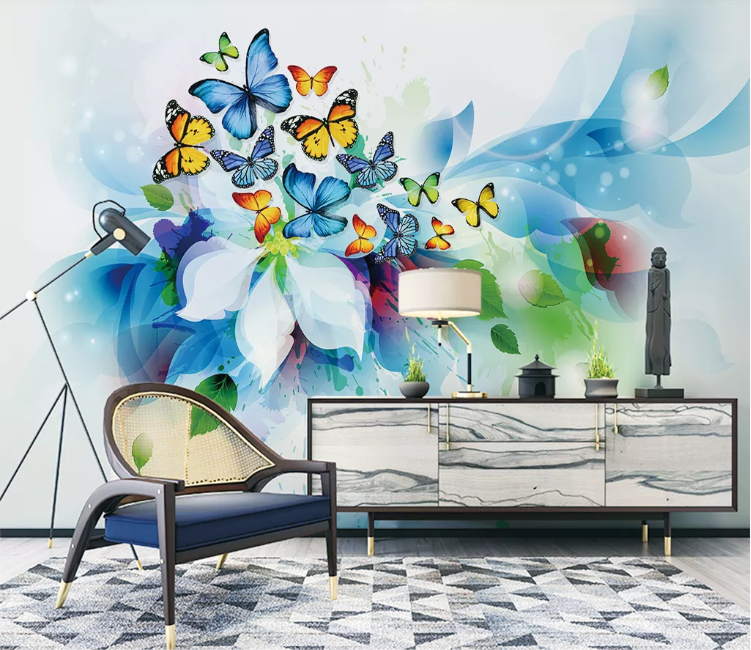 3D Butterfly Flower WC1851 Wall Murals