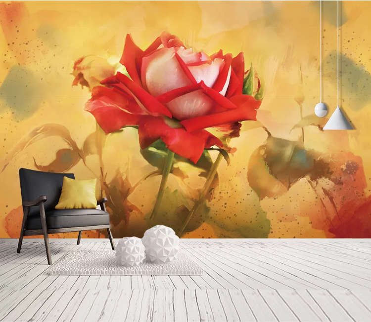 3D Bright Rose WC1841 Wall Murals