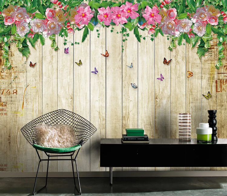 3D Color Butterfly Flower WC1813 Wall Murals