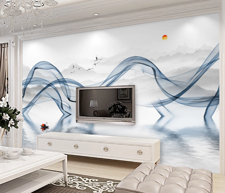 3D Red Boat WC1045 Wall Murals