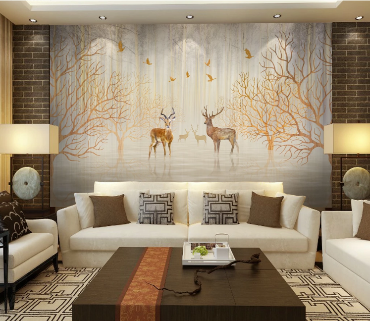 3D Dead Tree Fawn WC1009 Wall Murals