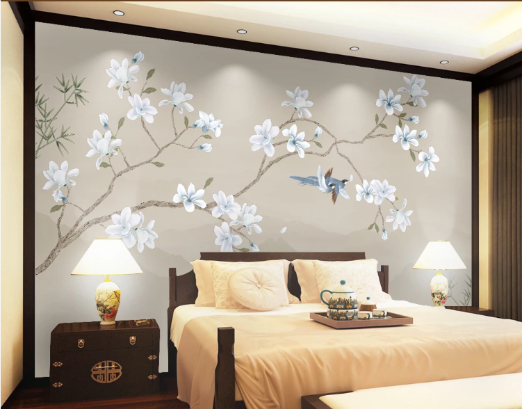 3D White Flower WC940 Wall Murals