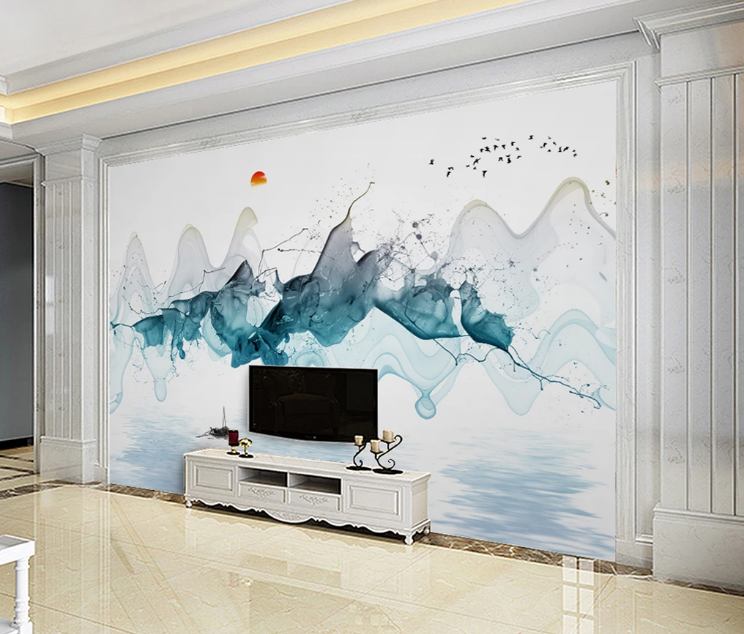 3D Lake Boat WC676 Wall Murals