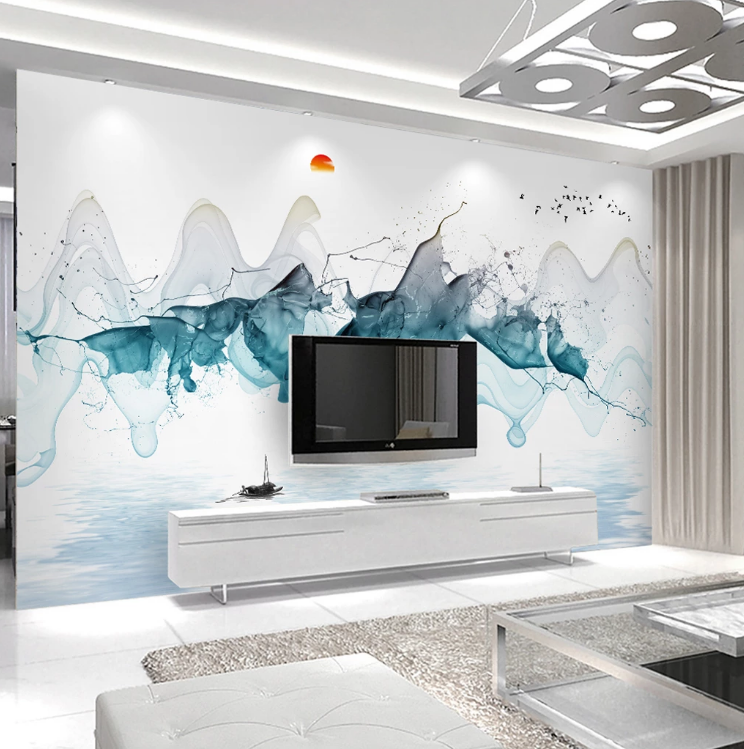 3D Lake Boat WC676 Wall Murals