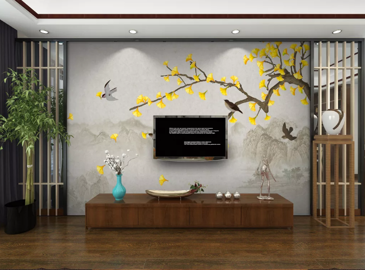 3D Swallow Tree WC480 Wall Murals