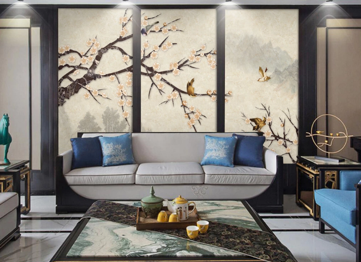 3D Yellow Plum WC375 Wall Murals