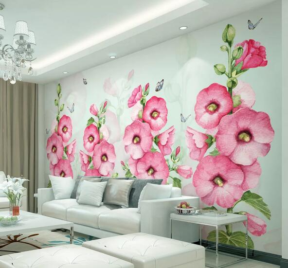 3D Red Trumpet Flower WC195 Wall Murals