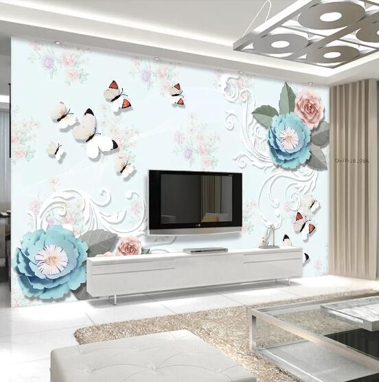 3D Rose Butterfly WC594 Wall Murals