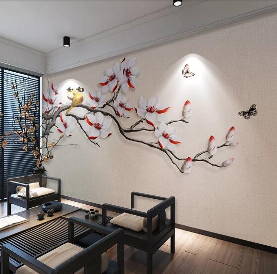 3D Plum Bird WC572 Wall Murals