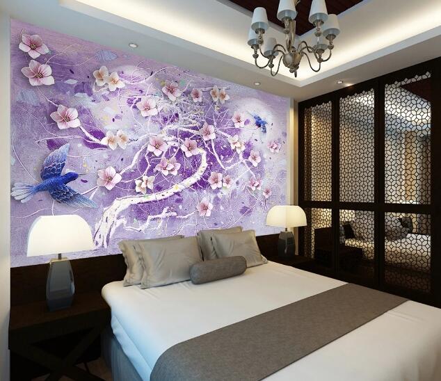 3D Blue Flying Bird WC515 Wall Murals