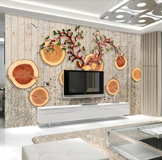 3D Wood Ring WC503 Wall Murals