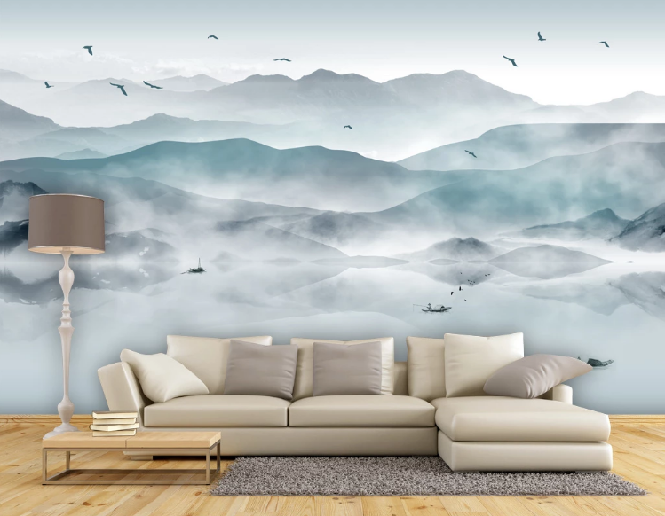 3D Green Mountain WC365 Wall Murals