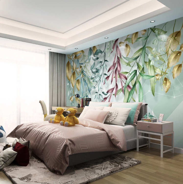 3D Colored Leaves WC2363 Wall Murals