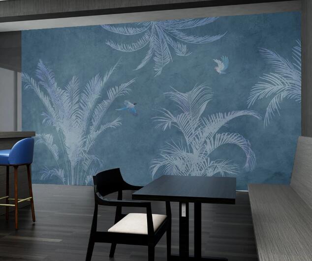 3D Graffiti Leaves Birds WC2755 Wall Murals