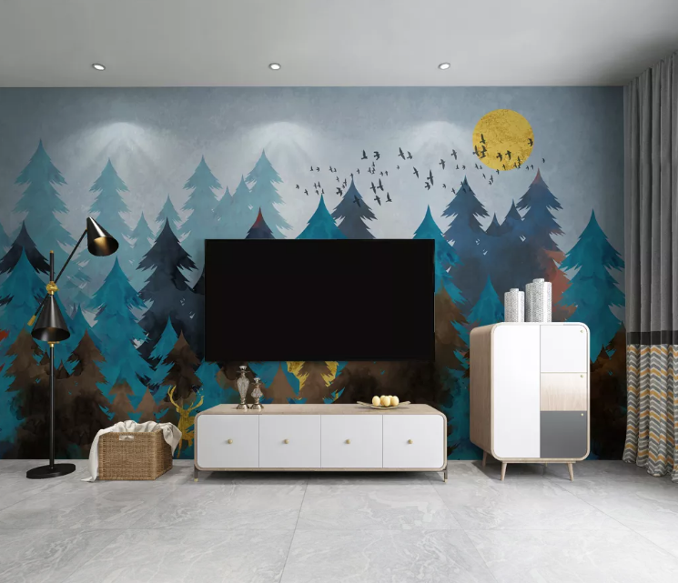 3D Sun Forest WC2747 Wall Murals