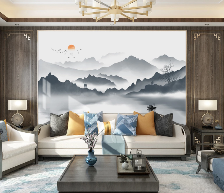 3D Hillside Boat WC2653 Wall Murals