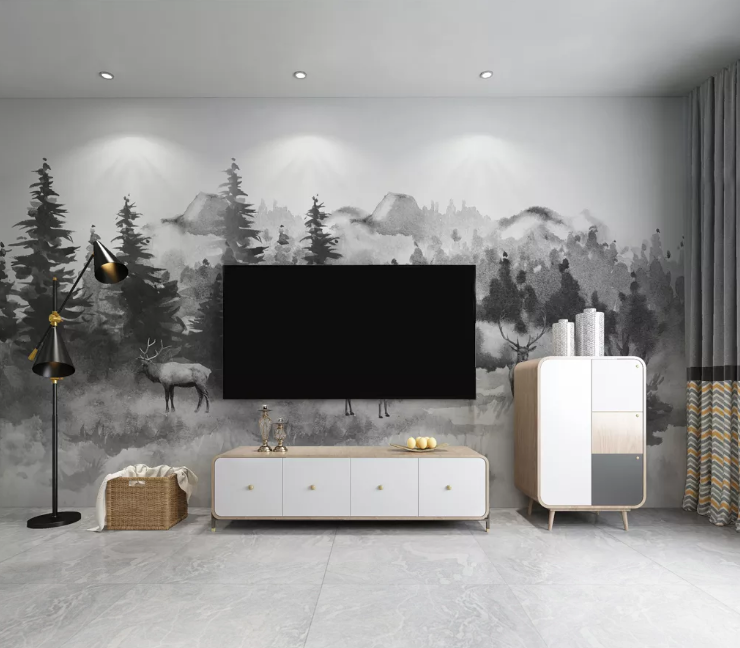 3D Forest Elk WC2647 Wall Murals