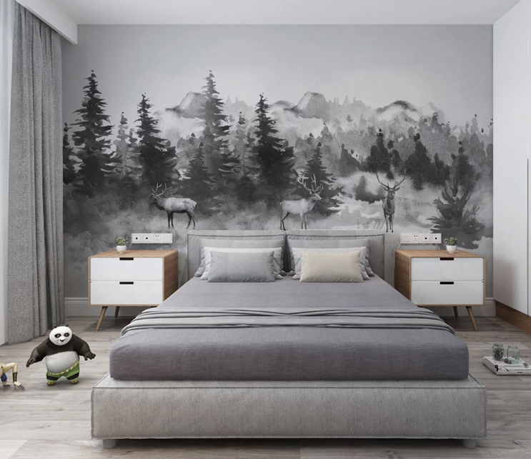 3D Forest Elk WC2647 Wall Murals