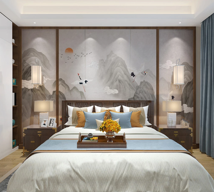 3D Crane Mountain WC2585 Wall Murals