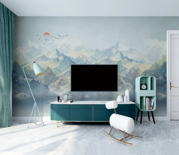 3D Mountain Canyon WC2560 Wall Murals