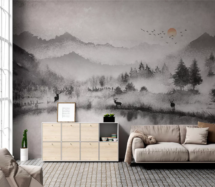 3D Black Tree WC2455 Wall Murals