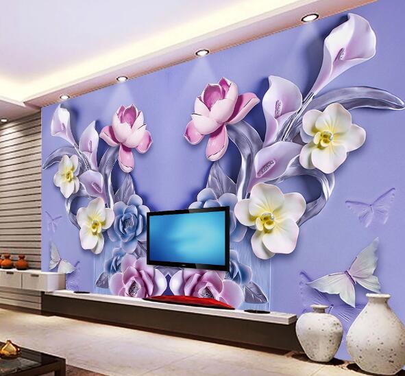 3D Lily Rose WC1784 Wall Murals