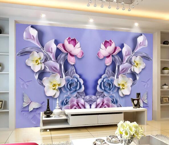 3D Lily Rose WC1784 Wall Murals