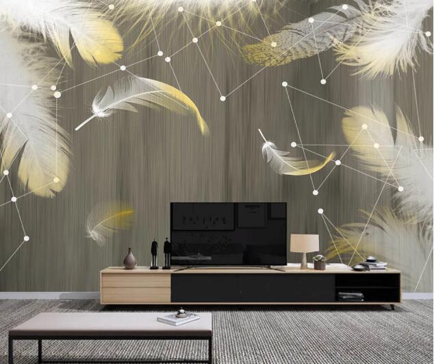 3D Misty Feathers WC2769 Wall Murals