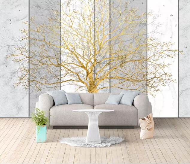 3D Yellow Dead Tree WC2607 Wall Murals