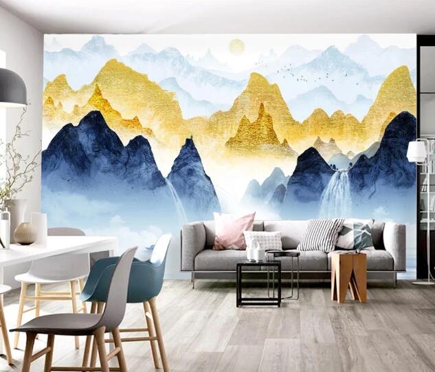 3D Yellow Valley WC2066 Wall Murals