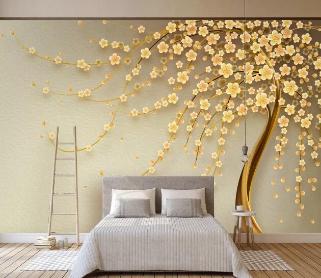 3D Yellow Plum WC1750 Wall Murals