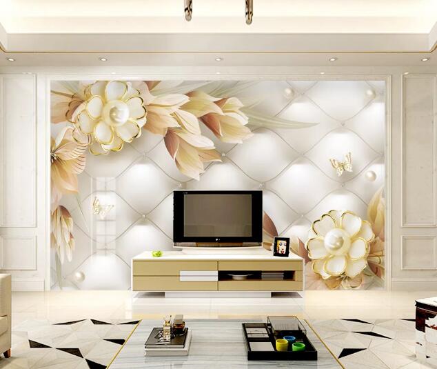 3D Flower Butterfly WC1593 Wall Murals