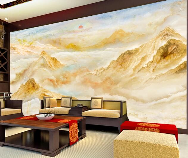 3D Yellow Mountain WC1555 Wall Murals