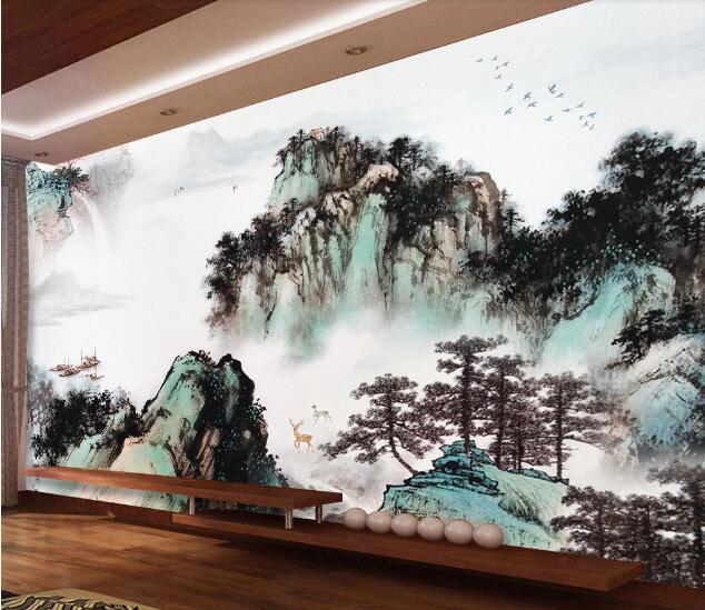 3D Mountain Tree WC1106 Wall Murals