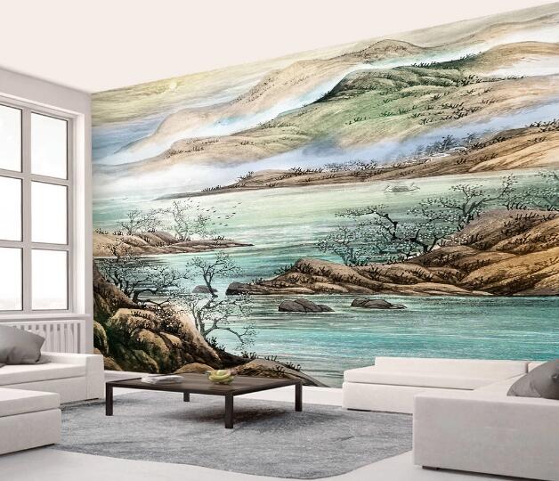 3D Small River WC1101 Wall Murals