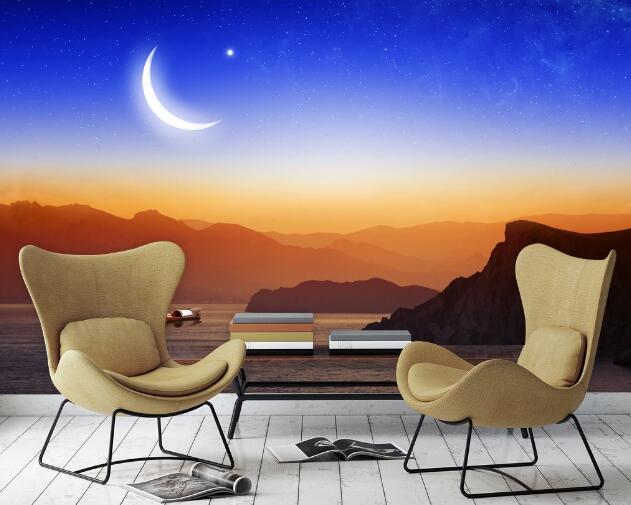 3D Moon Lake WC382 Wall Murals