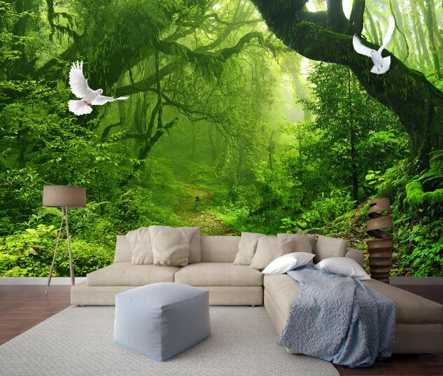 3D Pigeon Forest WC310 Wall Murals