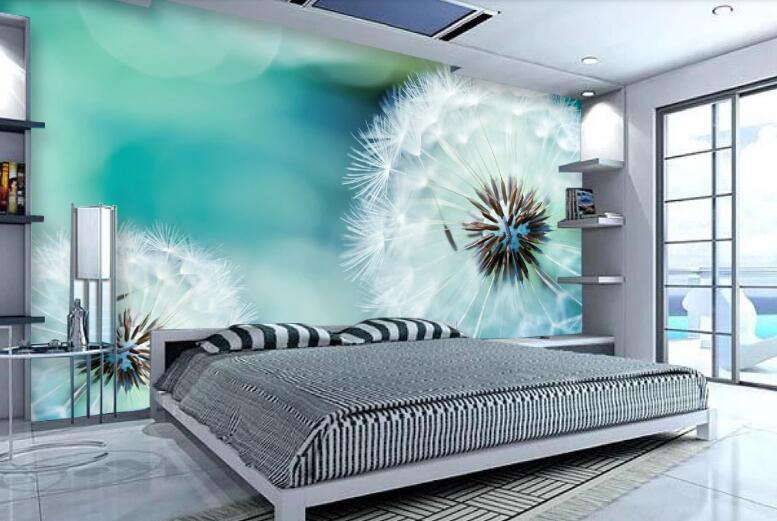 3D White Dandelion WC205 Wall Murals