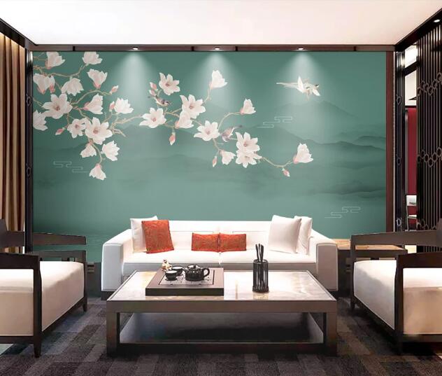 3D Flower Boat Bird WC2637 Wall Murals