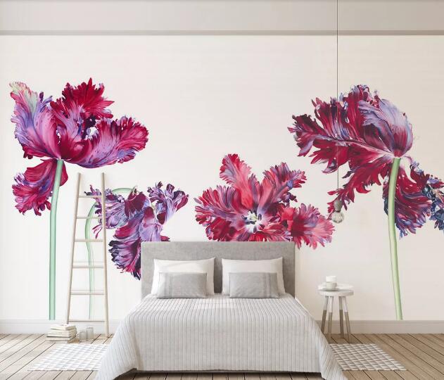 3D Red Flower WC976 Wall Murals