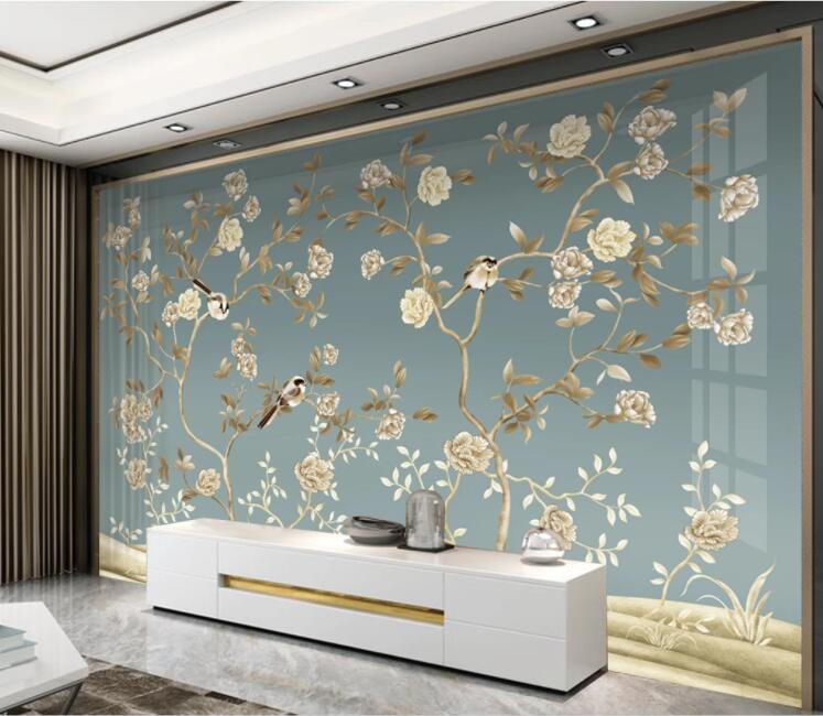 3D Peony Bird WC2774 Wall Murals