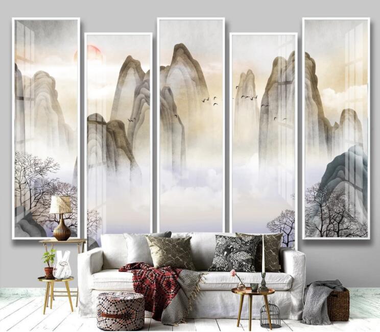 3D Cliff Tree Hill WC2732 Wall Murals