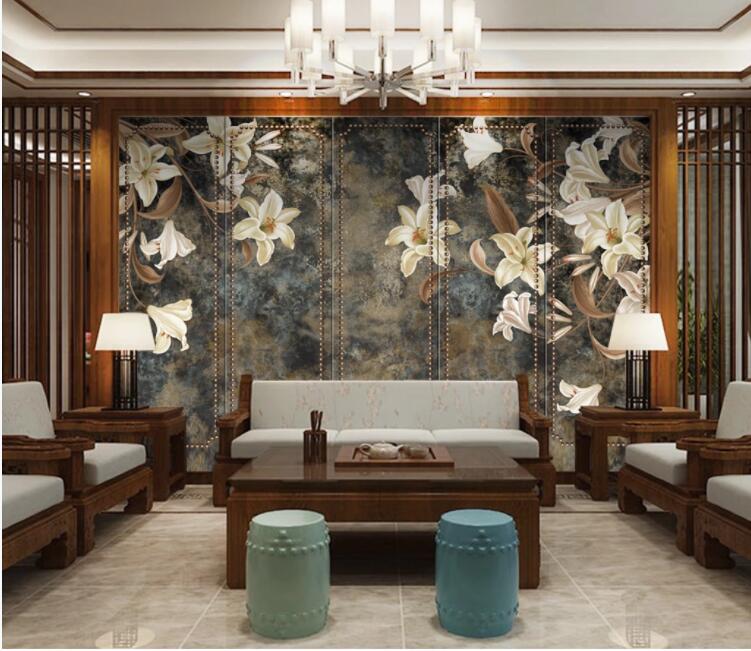 3D Lily Blooming WC2552 Wall Murals