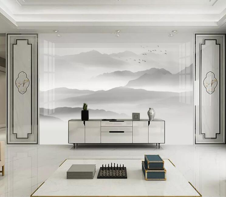 3D Misty Mountain WC2499 Wall Murals