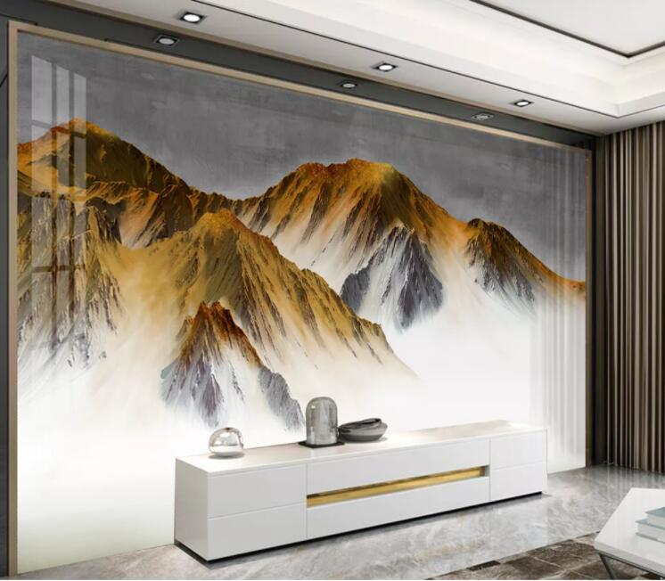 3D Yellow Mountain WC2483 Wall Murals