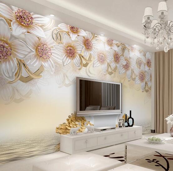 3D Golden Swan WC257 Wall Murals