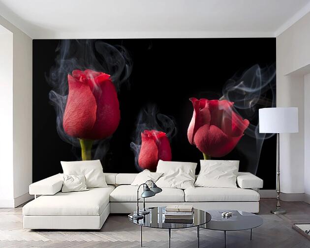 3D Rose Smoke WC252 Wall Murals