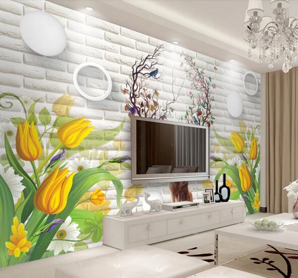 3D Tulip Deer WC243 Wall Murals